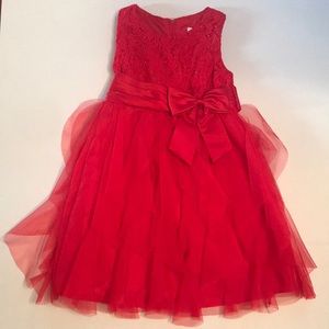 Knitworks 2 pc Girl’s Red Dress w/ Cream Shawl